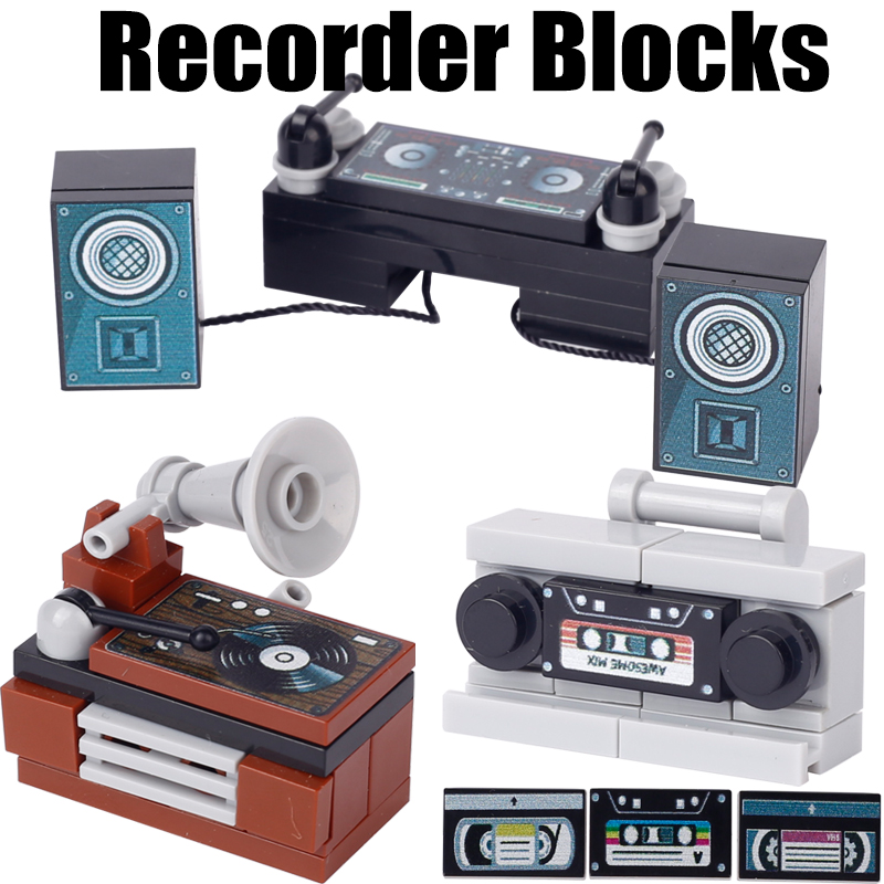 Lego Minifigure Holder - City Music Recorder DJ Station Jukebox