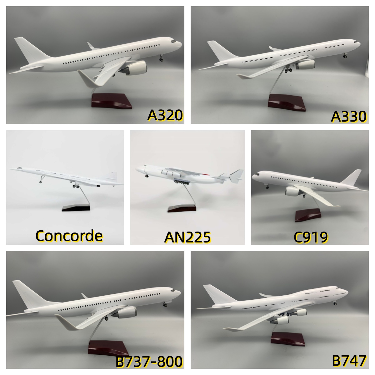 Model Airplane Plastic - 47CM Blank White DIY Airplane Model