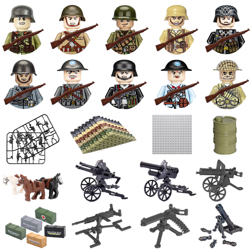 24pcs/batch WW2 Military Chara - Lego Minifigure Holder ulasan dan harga